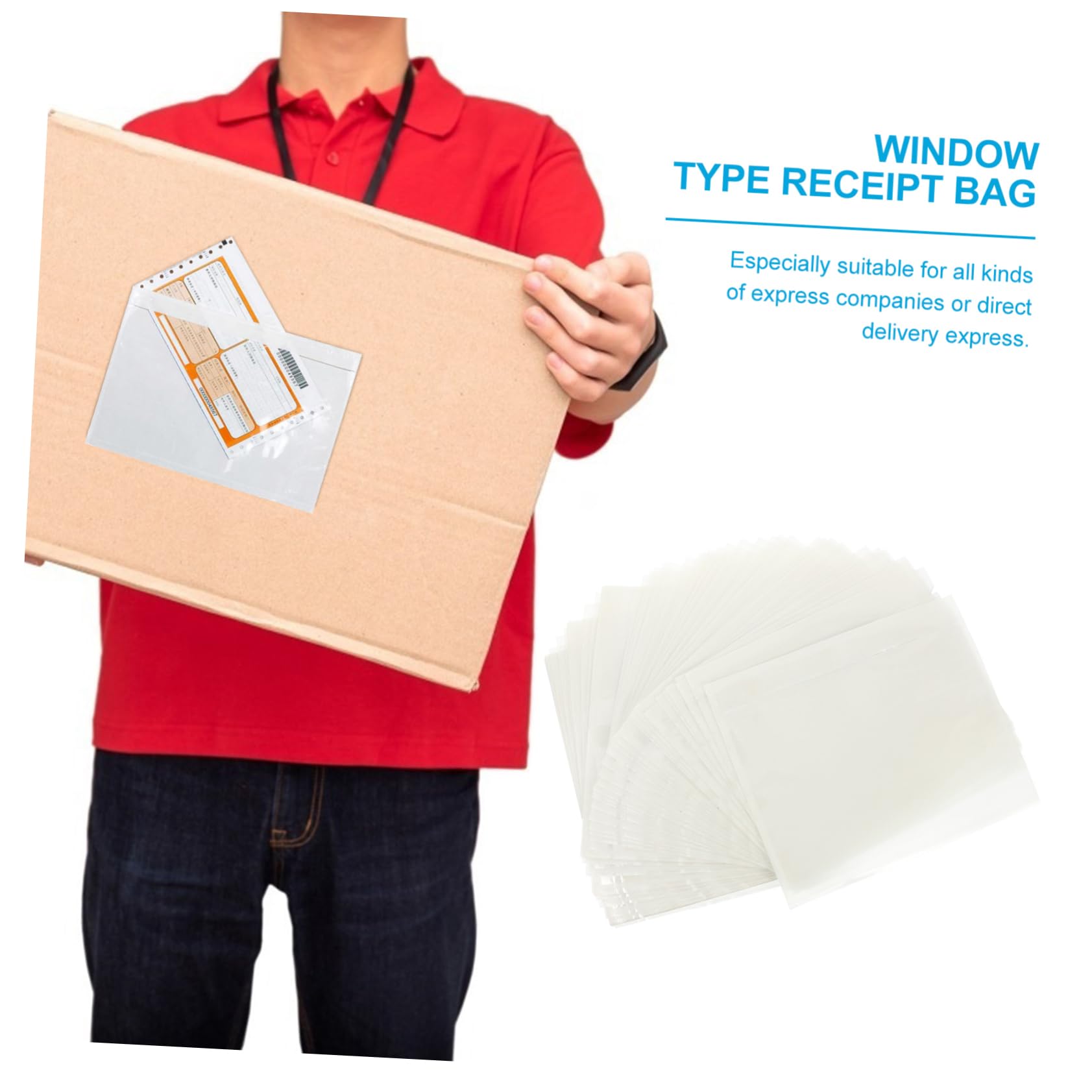 VILLCASE 50 Pcs Box List Backing Bag Adhesive Label Pockets Clear Envelopes Receipt Bag Clear Document Pouch Packing Checklist Bag Clear Holder Transparent Receipt Protection Bag or