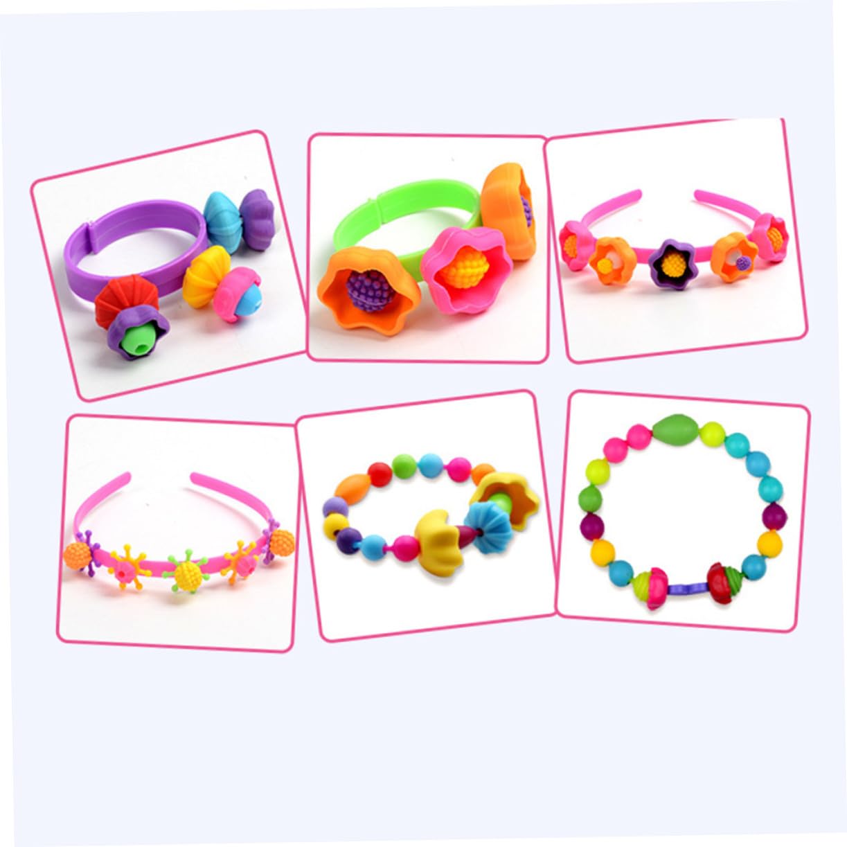 Toddmomy Kit de Abalorios de Plástico para Niñas, Caja de Pulseras y Collares, Lavable, para Manualidades y Adornos, 1 Caja Piezas Variadas