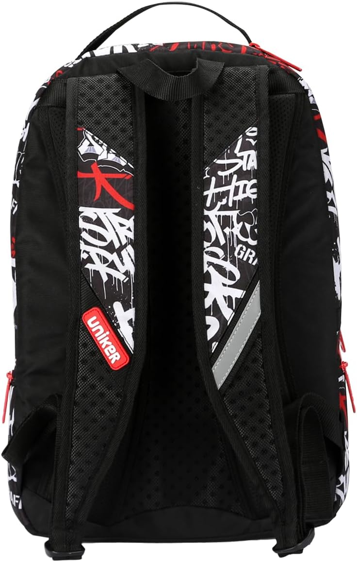 UNIKER Travel Laptop Backpack,Graffiti Backpack for Work,Designer Laptop Backpack for 15.6 Inch,Water Resistant Bag (Smile) - Image 4