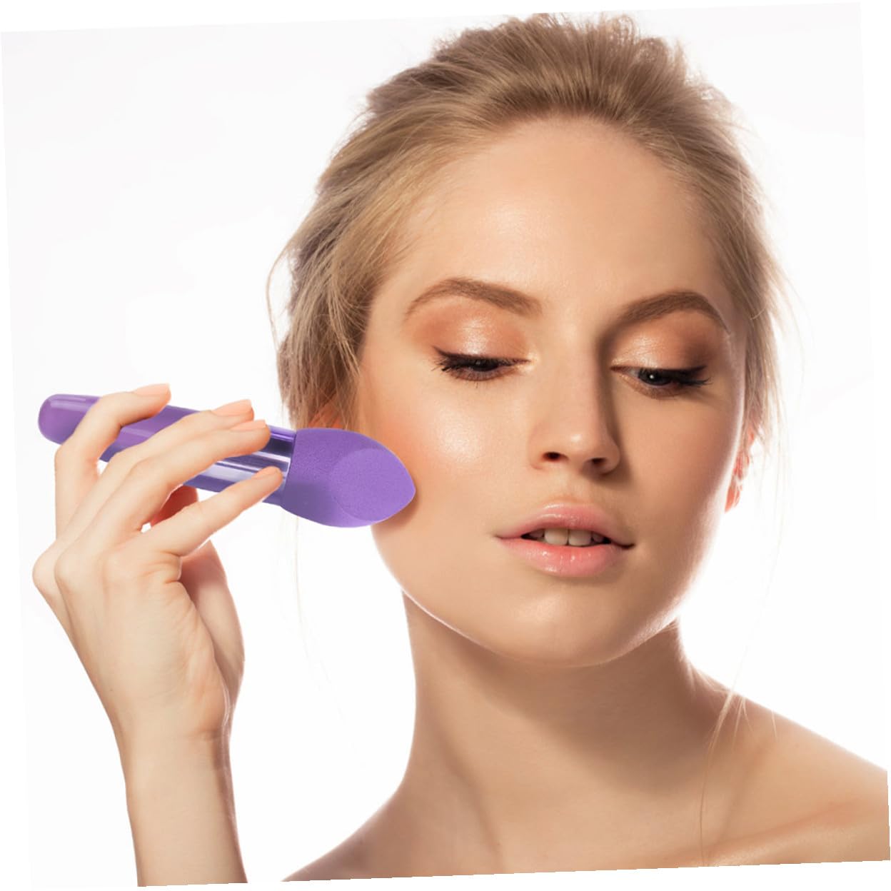 Set di Pennelli Spugna Make-up Manico Porpora, 2 Set