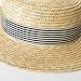 Women Wide Brim Boater Hats Stripped Ribbon Band Straw Hats Summer Beach Hat Church Fedoras