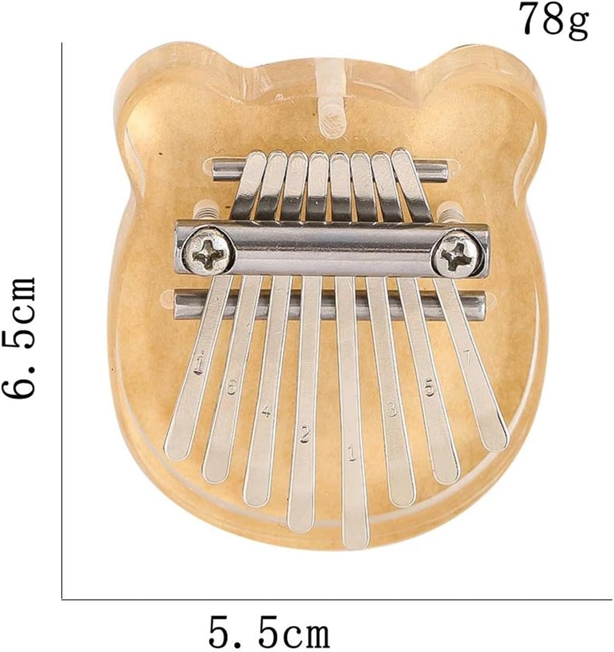 Beginners Kalimba Adorable Bear Shaped Acrylic Kalimba Thumb Piano