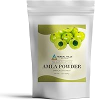 Vista 1 de Herbal Hills Amla Powder 16.01 oz de grosella espinosa india Emblica Officinalis rica en antioxidantes (paquete de 16 onzas)