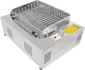 Churrasqueira a Gás de Bancada com Grelha Argetina, Sem fumaça, Inox, Acendimento automático
