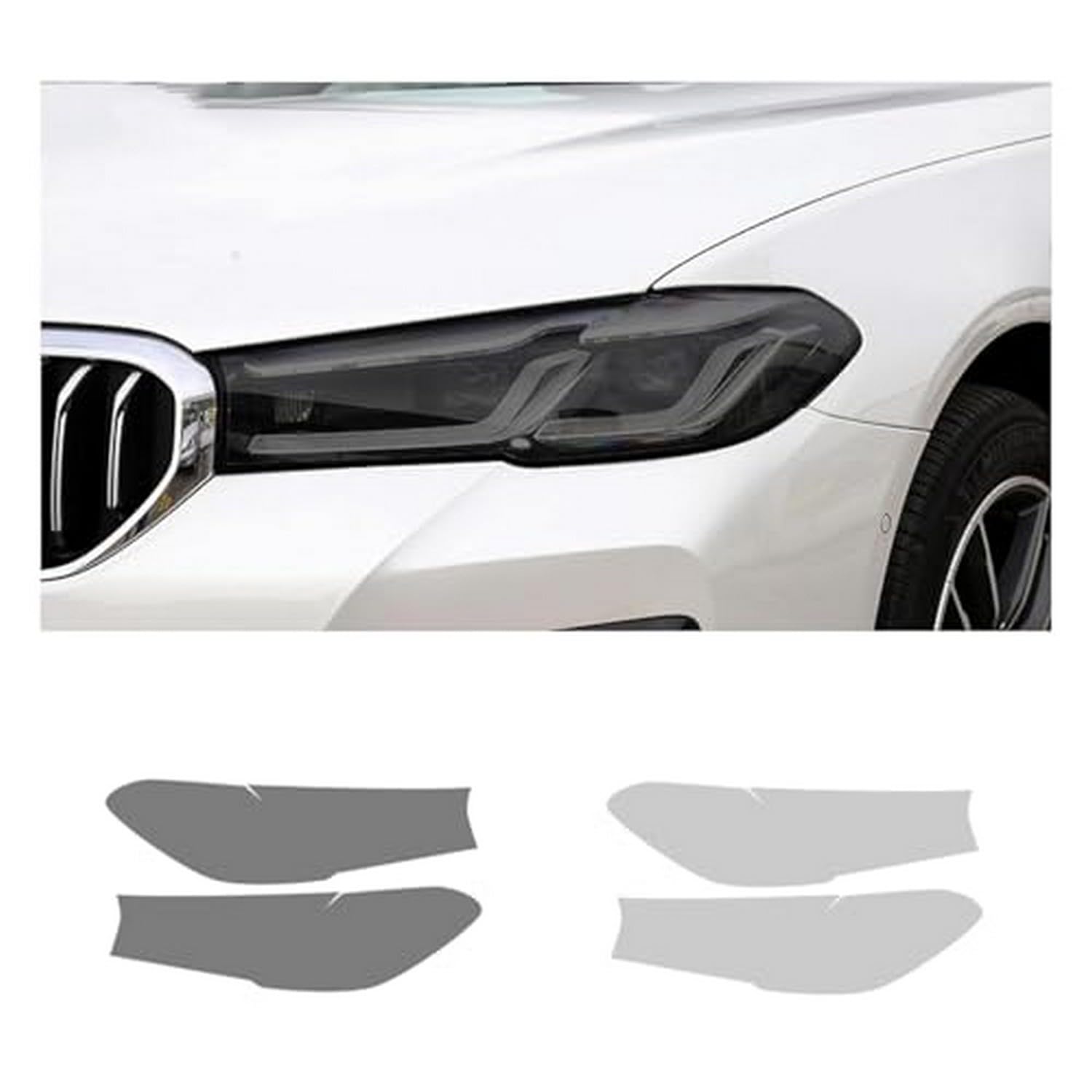 Film de phare BMW Série 5 G30 G31 2020-2021 protection TPU autocollant noir transparent