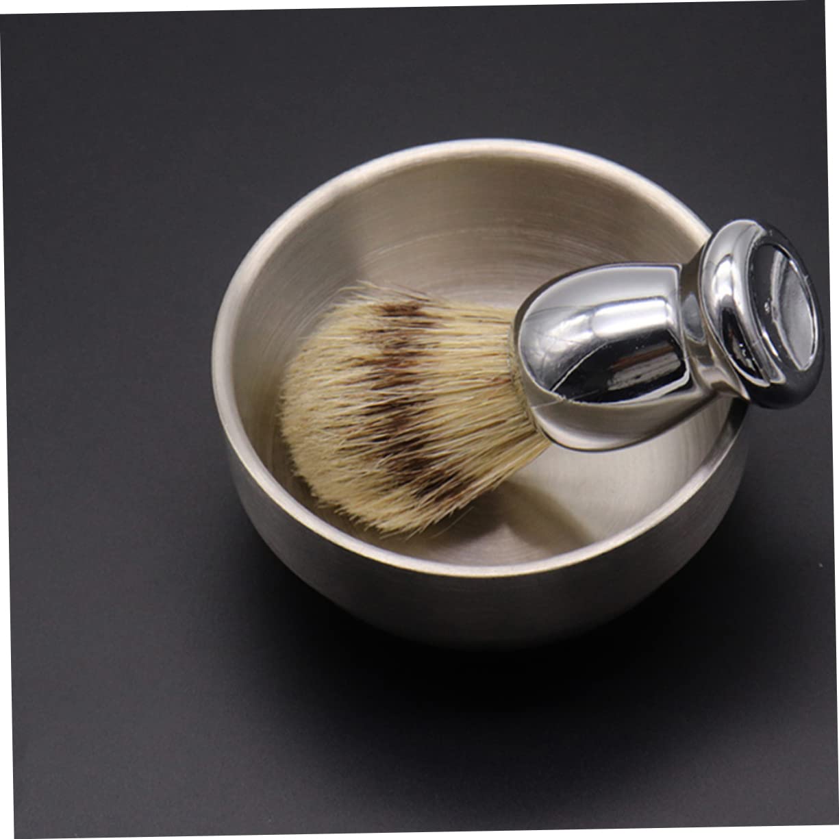 2pezzi Barba Uomo Ciotola Per Sapone in Acciaio Inossidabile e Pennello Da Barba Professionale Strumenti Da Per Uso Domestico