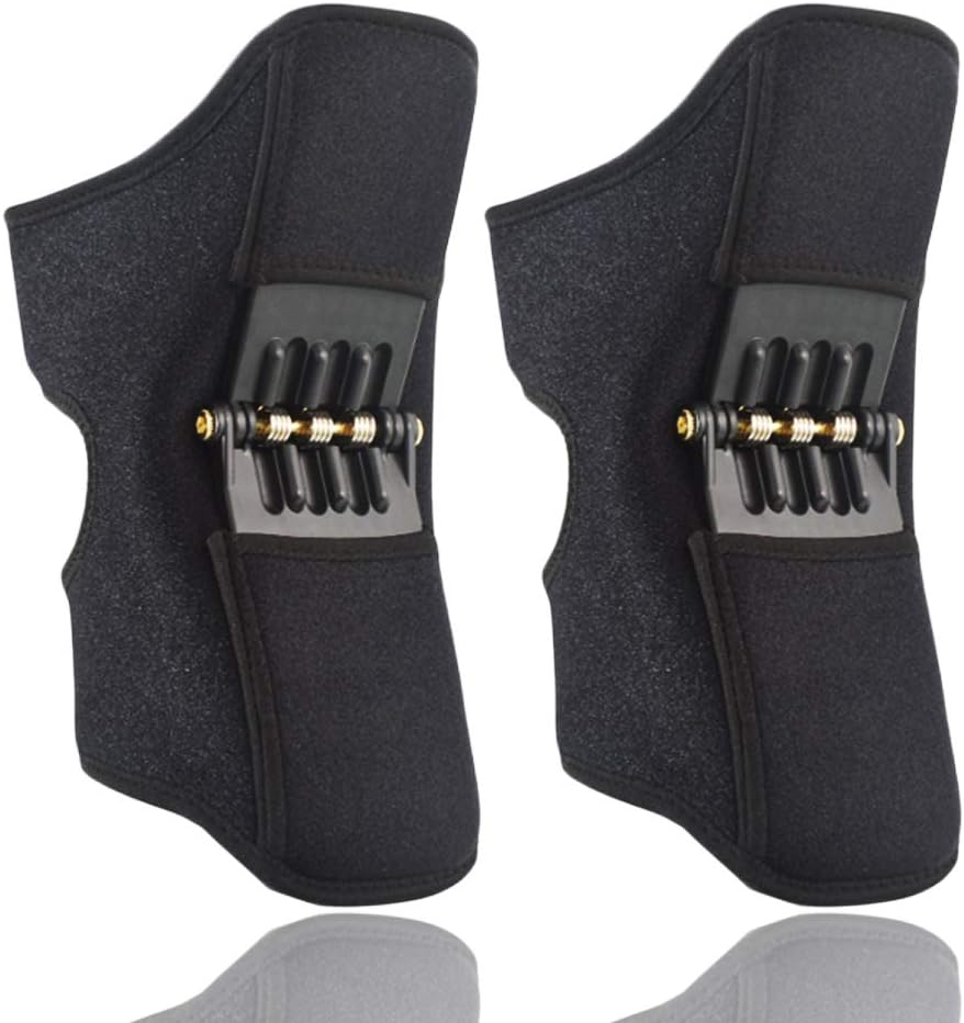 Flyteeth Knee Booster, Power Lift Joint Support Knee Pads Protector,Breathable Non-Slip Joint Knee Support Brace Kneepad for Old Cold Leg Sports Climbing Training Squat (Black)