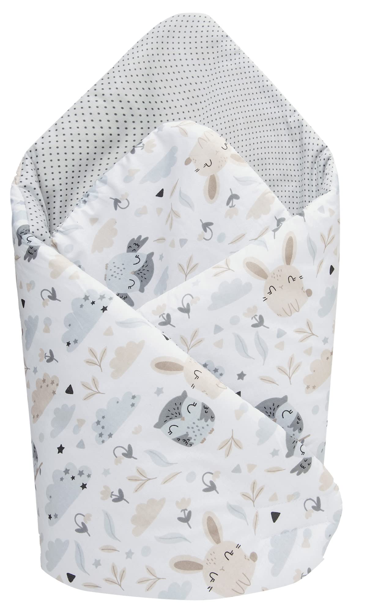 Medi Partners Swaddling Blanket Pillow 100% Cotton 75x75cm Sleeping Bag Double Sided Soft All Year Round Multifunctional Anti-Allergic Babies (Glade)