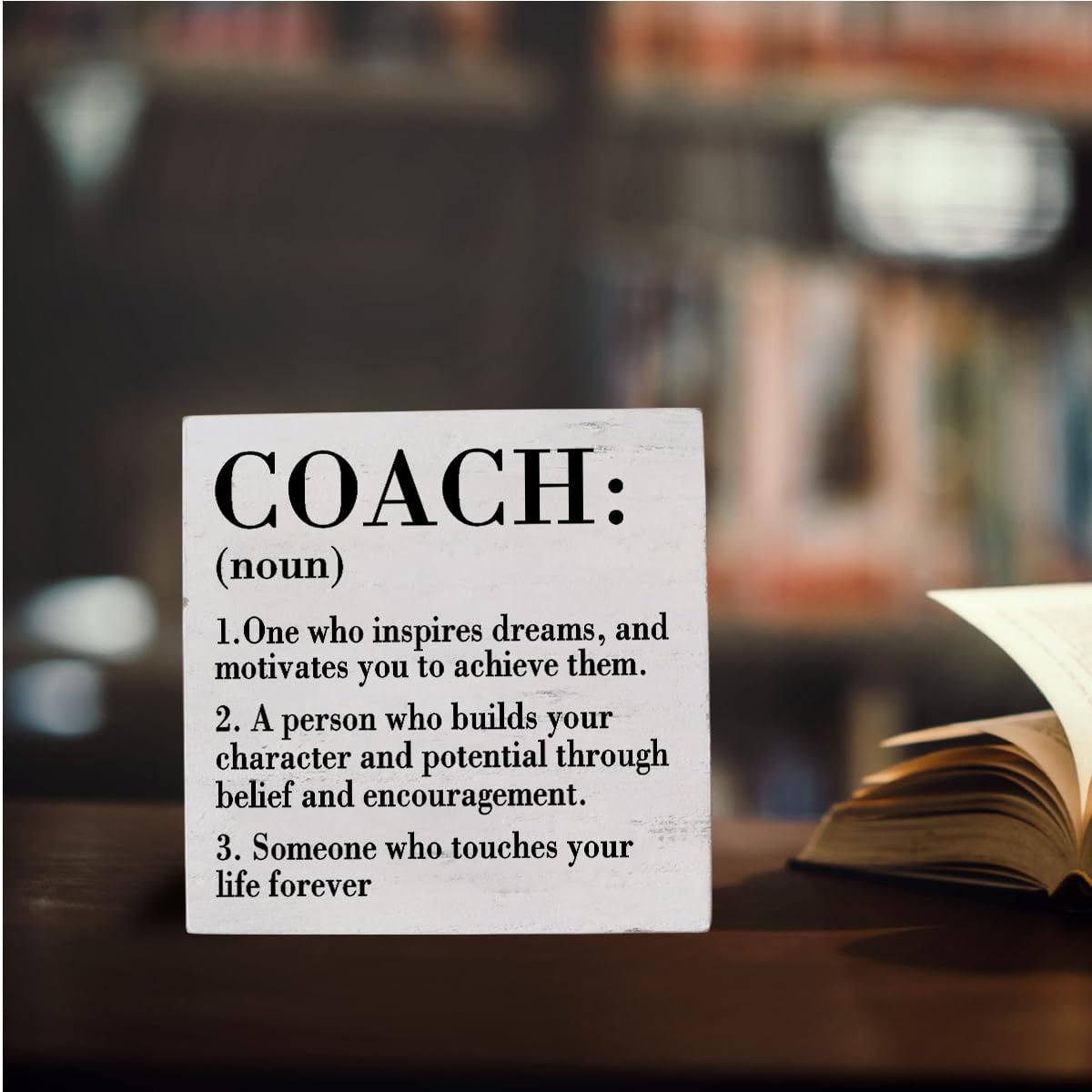 Snapklik.com : Rustic White Wooden Coach Definition Sign, 5.1 X 5.1 ...