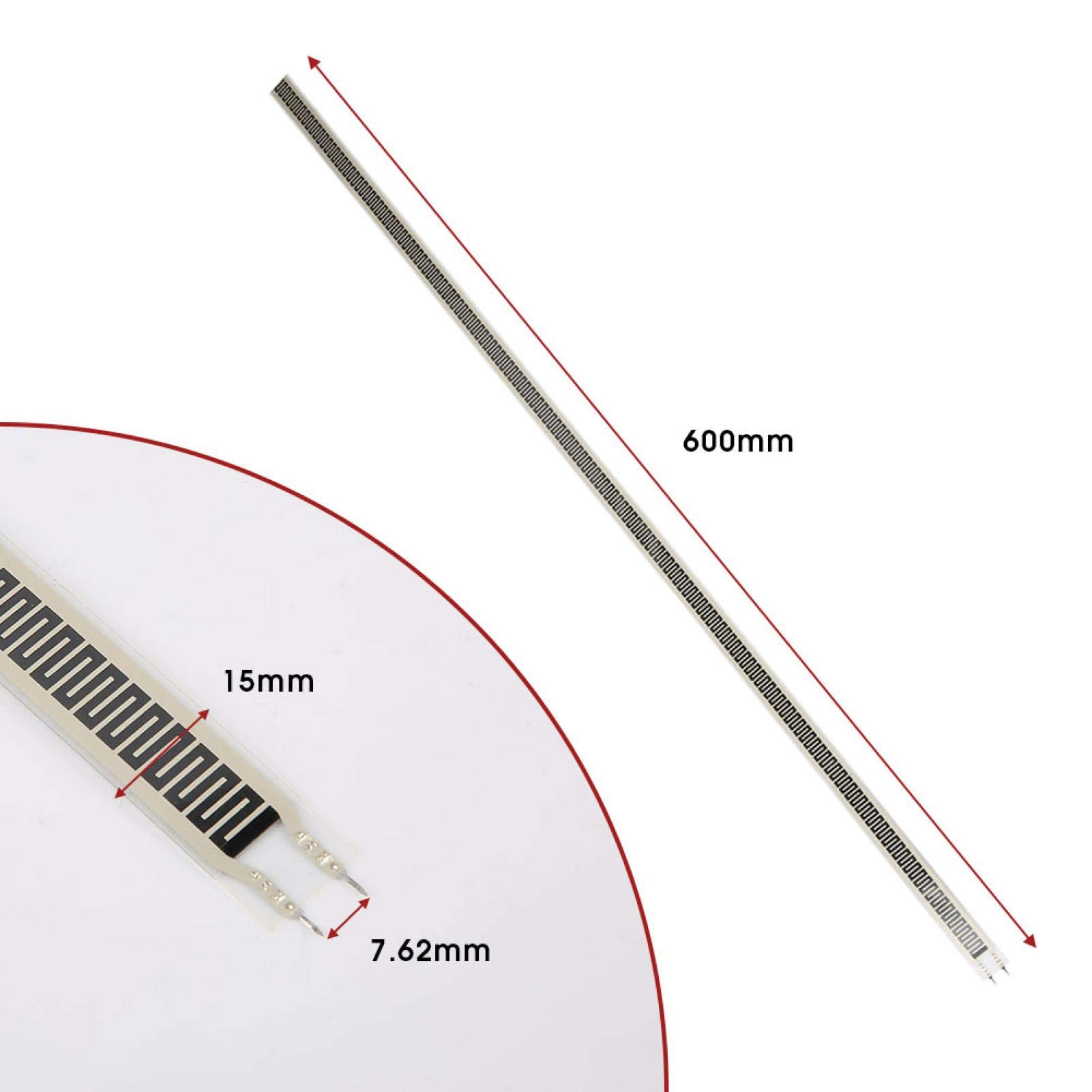 Walfront SF15-600 Pressure Sensor Flexible Force Sensor 0~10kg 600mm x 15mm Ultra Thin High Sensing Resistor Type Thin Film