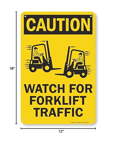 Miniatura 3 de SmartSign Letrero de "Precaución - Reloj para el tráfico de carretillas elevadoras"  Aluminio de 12 x 18 pulgadas - S2-0594-AL-12x18