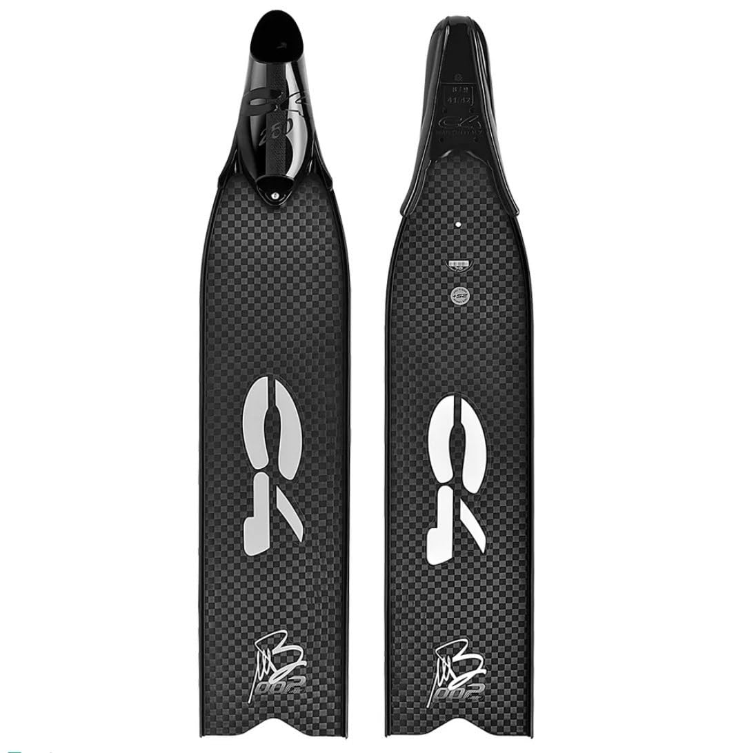 C4 Aletas MB002 - Aletas de carbono Apnea para pesca subacuática con zapatilla C4 250, dureza pala 20-25-30, longitud de la pala 87,5 cm