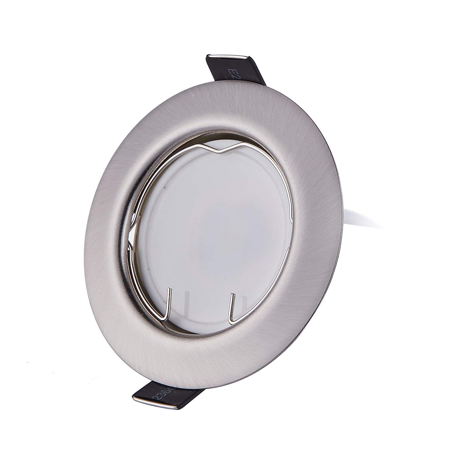 HCFEI 6x LED Einbaustrahler Set super flach 3W 230V, Edelstahl gebürstet, Dimmbar, 55mm Einbauloch, Warmweiß 3000K