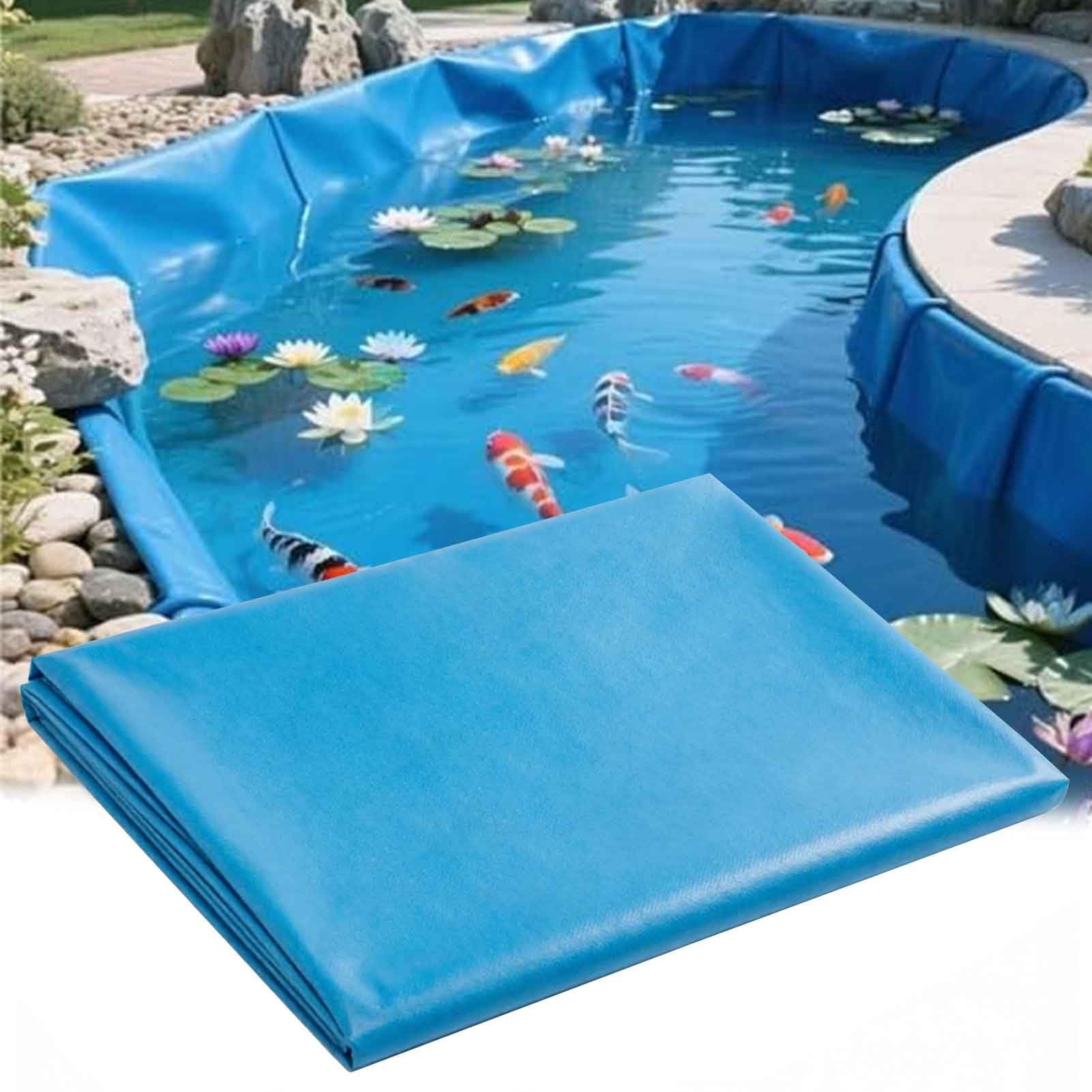 Telo Laghetto HDPE Blu 0,16 mm Impermeabile Pellicola Sigillante Durevole | Rivestimento Preformati 5x8m 6x10m 8x12m Telo per laghetti di grandi dimensioni Rivestimento resistente Membrana(4x4m)