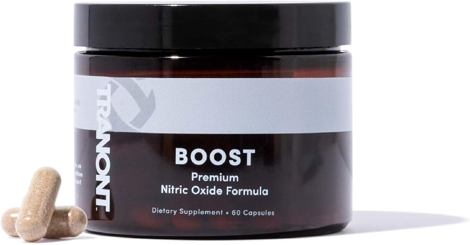 Tranont Boost - Advanced Nitric Oxide Supplements for Women & Men. Peak Performance, Energy, & Focus - Nitric Oxide, L-Arginine, Antioxidants for Improved Mental Clarity & Strong Muscles - 60 Capsules