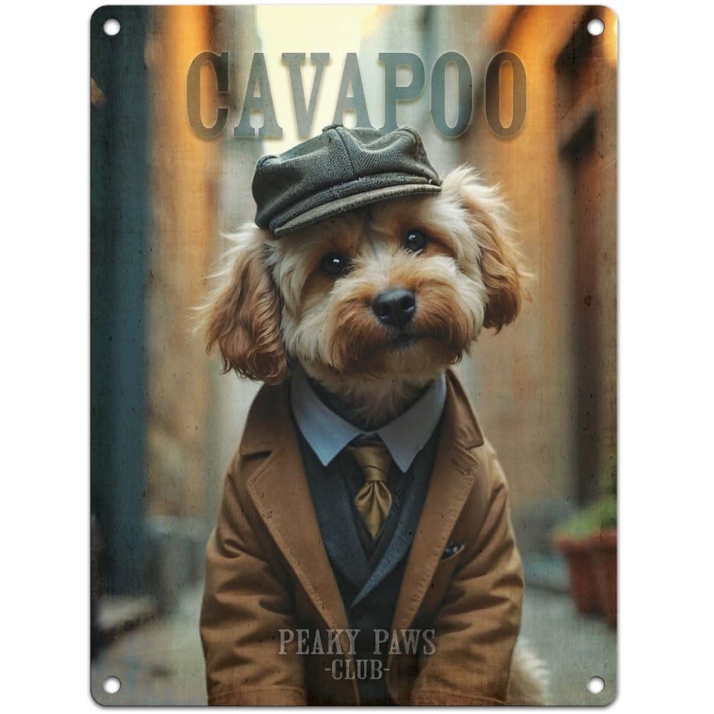 Small (150 x 200mm) Metal Sign - Peaky Paws Club - Cavapoo