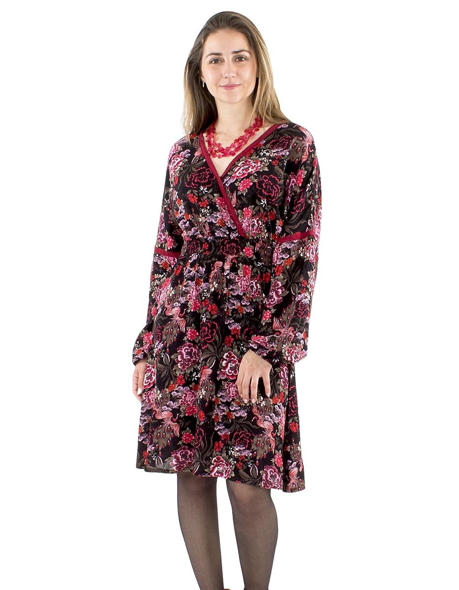 Coline - Robe Courte imprimé Floral col Cache Coeur