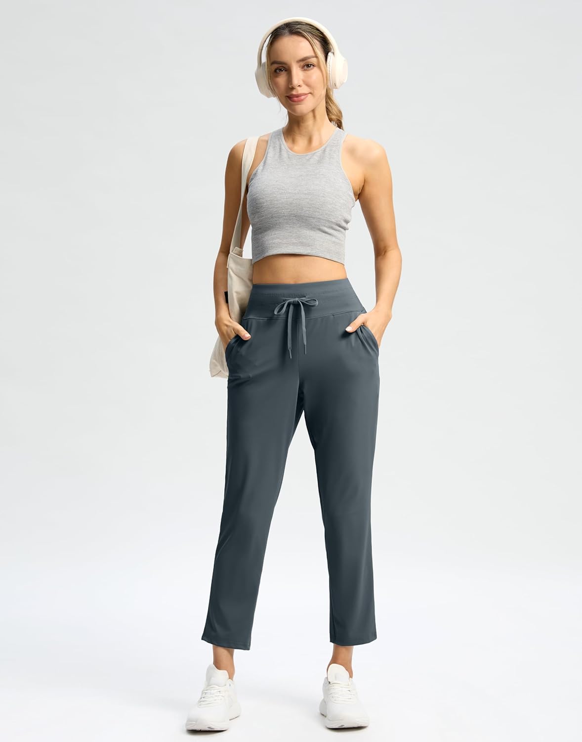 G Gradual Pants for Women High Waisted Ankle Pants 2 Pockets 7/8 Athletic Pants with Drawstring for Golf Travel Casual - Image 3