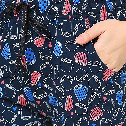 Image of Sweet Dreams Women Half Sleeve Cotton Printed Front Open Navy Night Suit Set