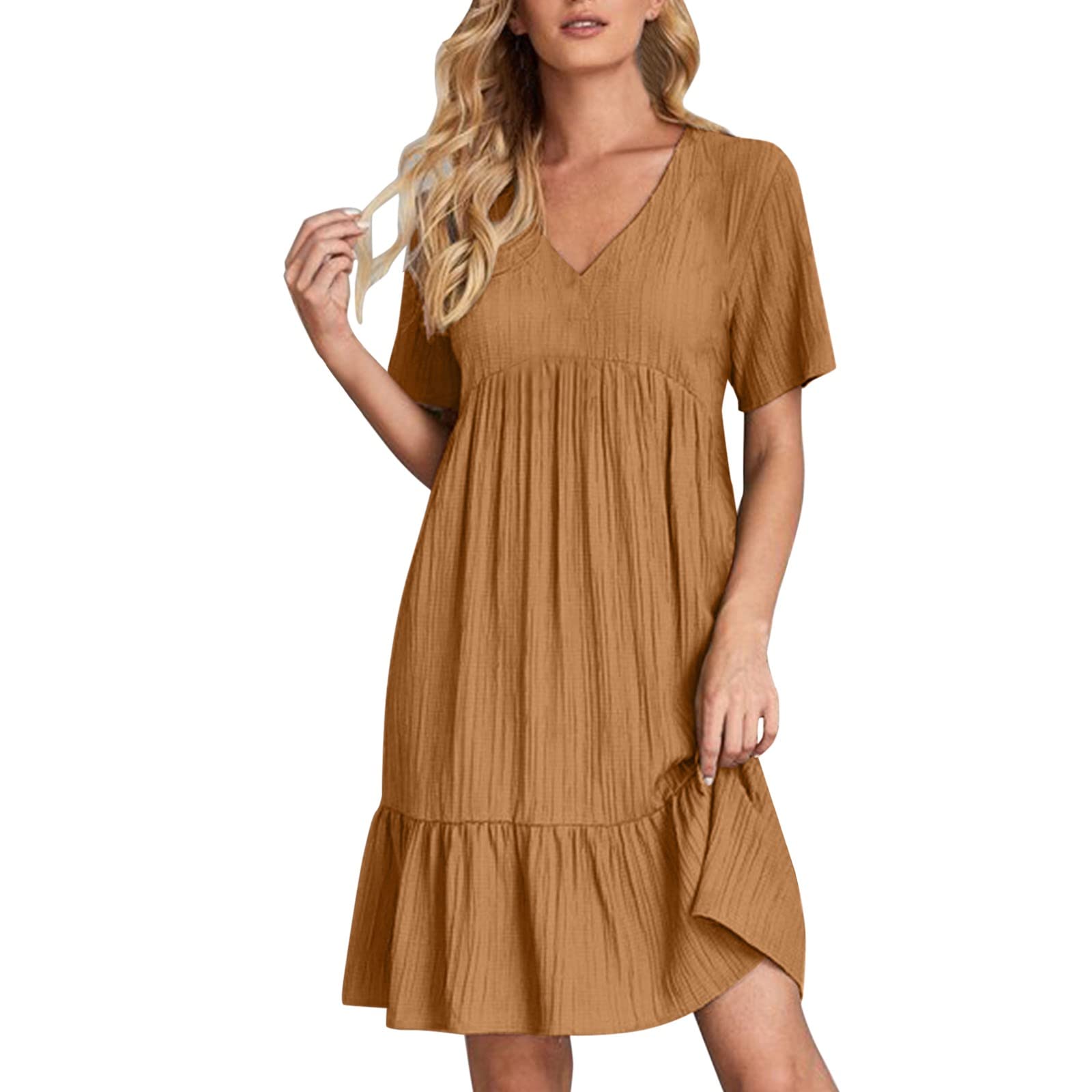 Robe d'été décontractée à manches courtes taille haute M