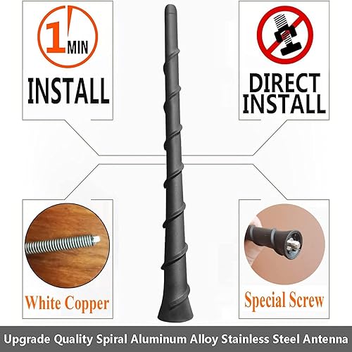 Miniatura 2 de Antena de goma flexible para Dodge - 8 pulgadas, modelos Journey 2010-2020