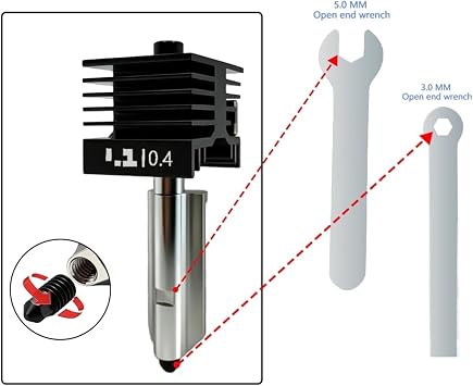 Hotend Kit, Compatible for Bambulab P2S Hardened Steel Nozzle