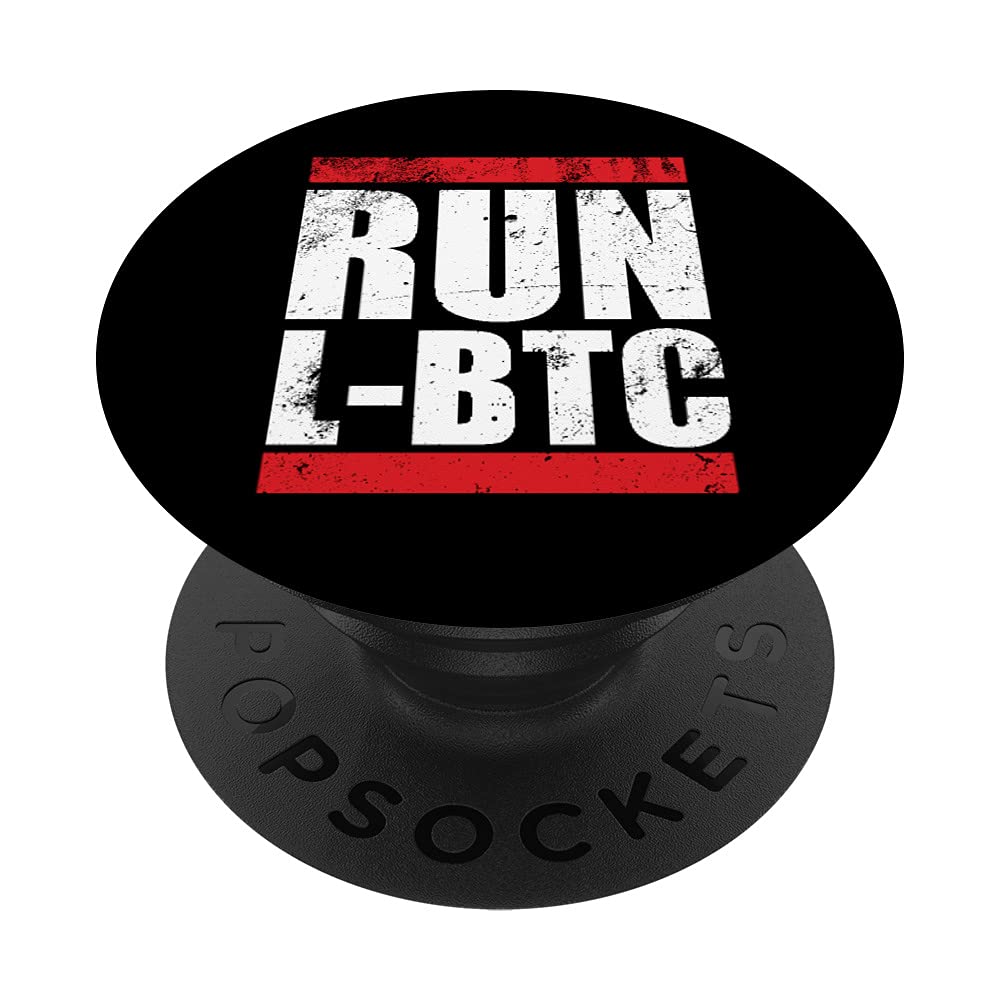 Run LBTC Lightnings Bitcoin BTC Hodl Crypto Coin Money PopSockets Swappable PopGrip
