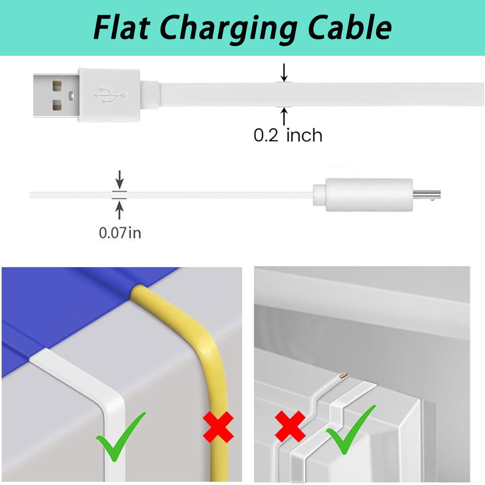 Paquete de 2 cables de extensión de alimentación de 7,5 m compatibles con cámara Kasa, cámara Roku para exteriores, cámara interior Roku, controlador PS4, cámara de seguridad eufy para interiores E220