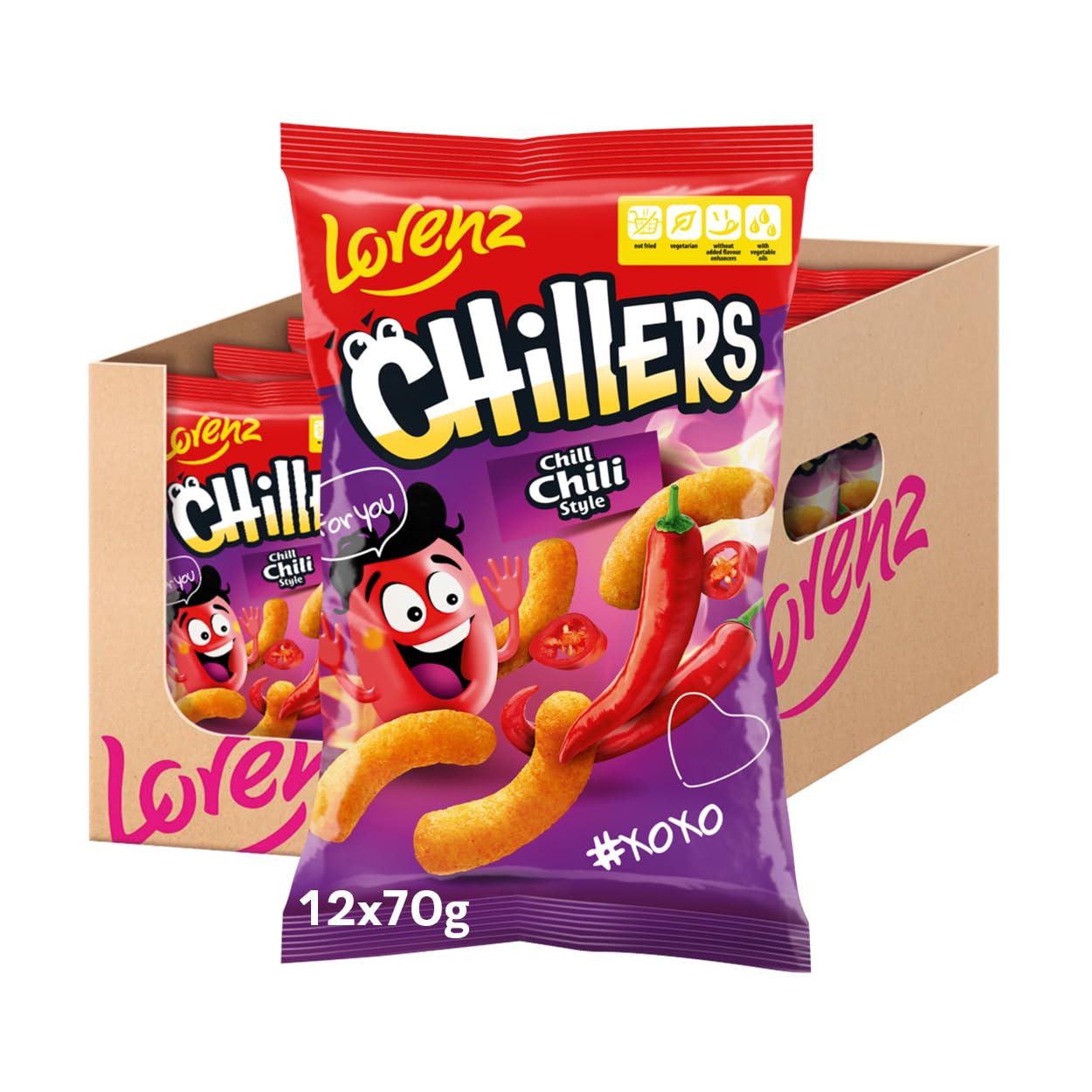 LORENZ | Chillers Chili Style | 12 x 70 g | vegetarisch | nicht frittiert