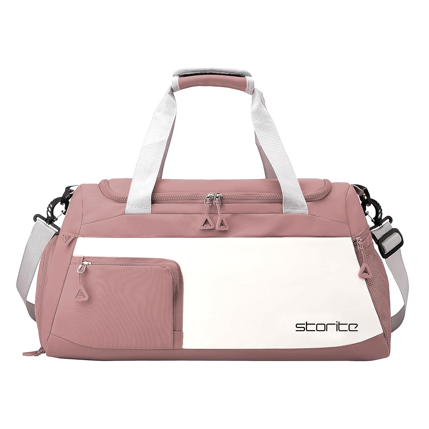 Nylon 50 cms Imported Travel Duffle Bag Multi- Pocket Sports Shoulder Bag for Women with Wet Pocket & Shoe Compartment Weekender Overnight Travel Luggage Bag (Deep Pink - 50 x 25 x 27 Cm)