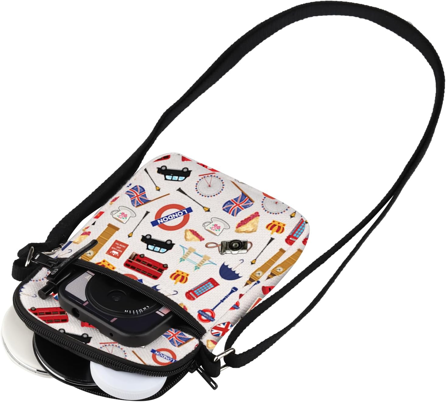 MEIKIUP London Travel Gift London Crossbody Bag London Travel Bag London Themed Zipper Pouch London Travel Souvenir - Image 3