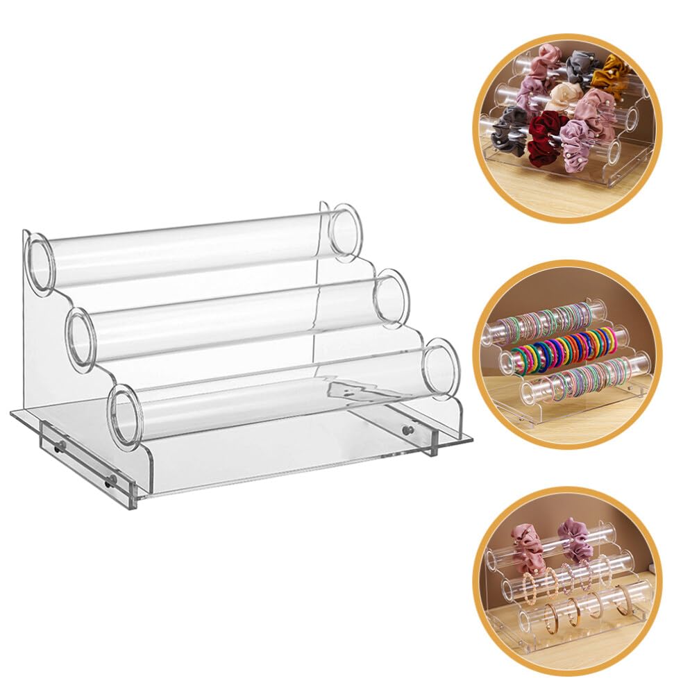 PRETYZOOM Soporte Organizador De Joyas De 3 Niveles Soporte Acrílico Para Collares Brazalete De Cristal Soporte Para Pulsera Exhibición De Joyería Para La Venta De Collares Coleteros