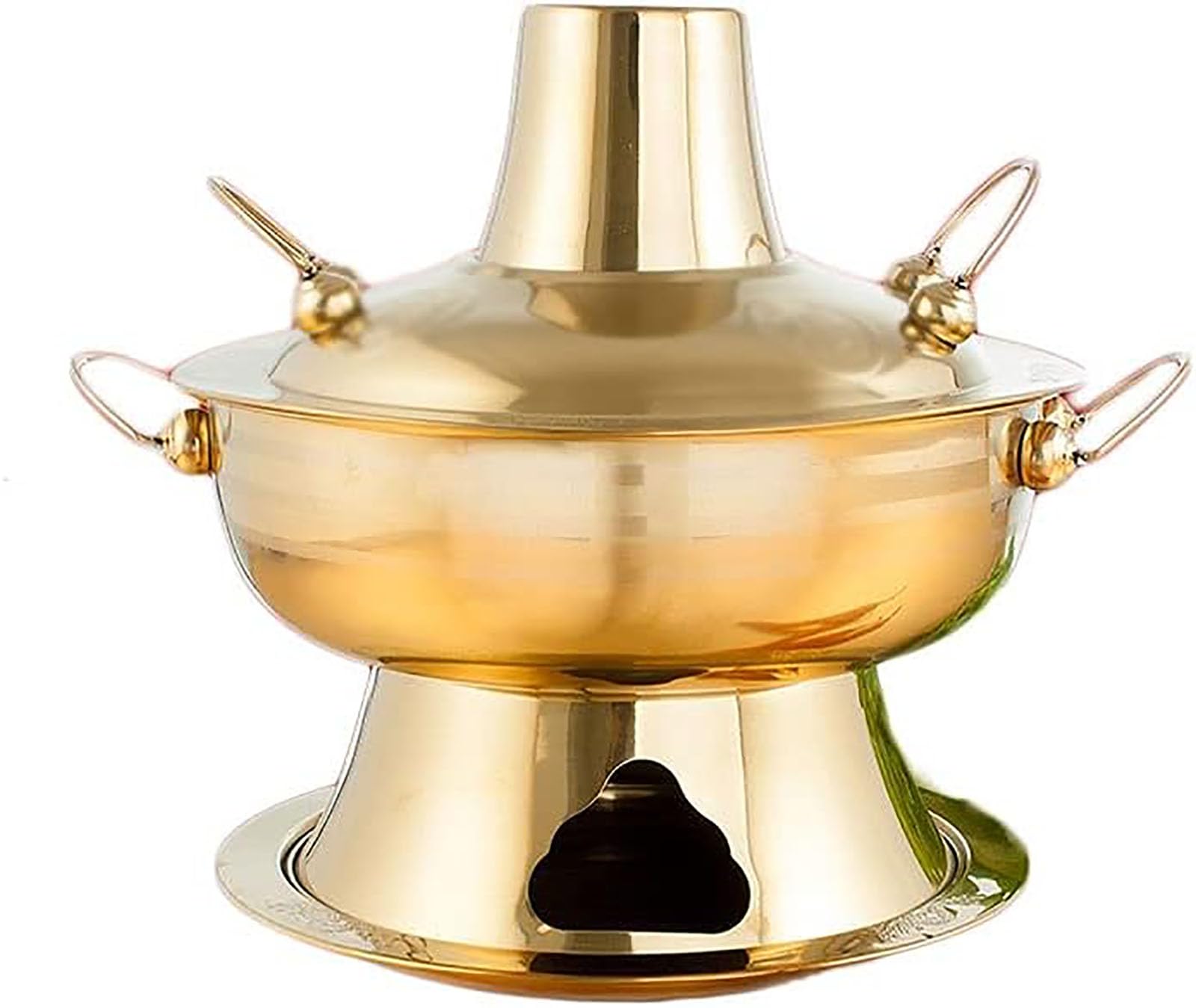 Fondue chinoise facile à nettoyer grand modèle antiadhésif argenté