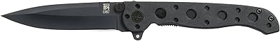 CRKT M16-01KZC Folding Pocket Knife: Retail Package, Black Blade, Automated Liner Safety, Nylon Handle, Pocket Clip