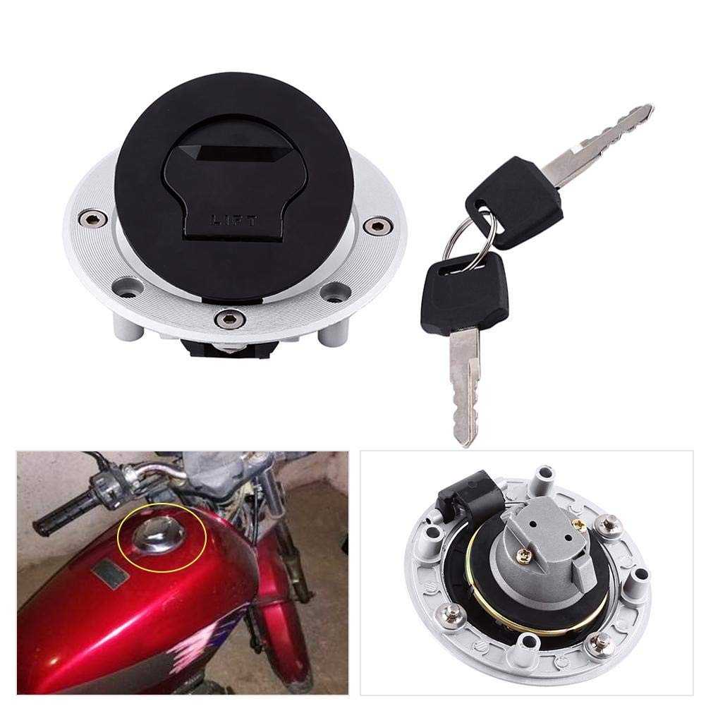 Fydun Tapón del Tanque de Combustible de Gas, Tapa del Tanque del Tanque de Combustible de Gas de Aluminio con 2 Teclas para GSXR 600 750 GSXR1300