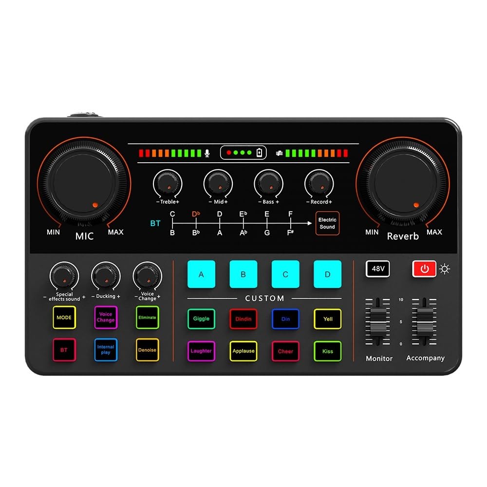 DJ-Controller, Bluetooth-kompatible Live-Soundkarte, Streaming-Mixer-Soundkarte