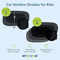 Vista 4 de Enovoe Parasol para ventana de automóvil para bebé, (4 unidades), XL - 25 x 16 pulgadas - Parasol para ventanas - Protección solar, deslumbramiento