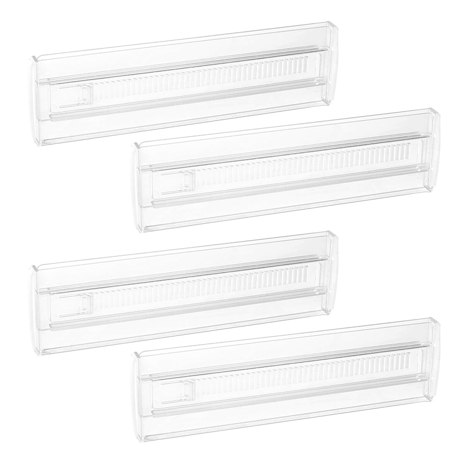 Tofficu Divisori per Cassetti Regolabili in Plastica, Set da 4 Pezzi, Separatori per Armadi e Cucine, Organizzatori e Utensili, per Casa e Ufficio