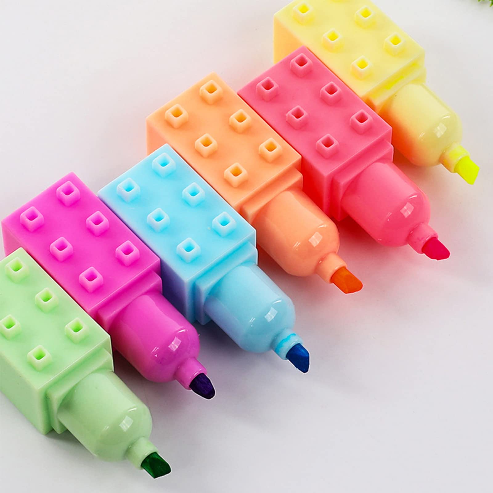 Acrylic Triangle Highlighters - 6pcs 3 Colors Fluorescent Marker Pens For Journaling