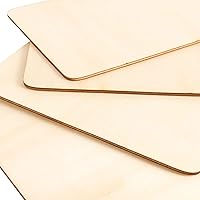 Vista 3 de HOIGON 100 piezas rectangulares de madera sin terminar, hojas de madera de tilo en blanco de 4 x 6 pulgadas, recortes de madera para manualidades