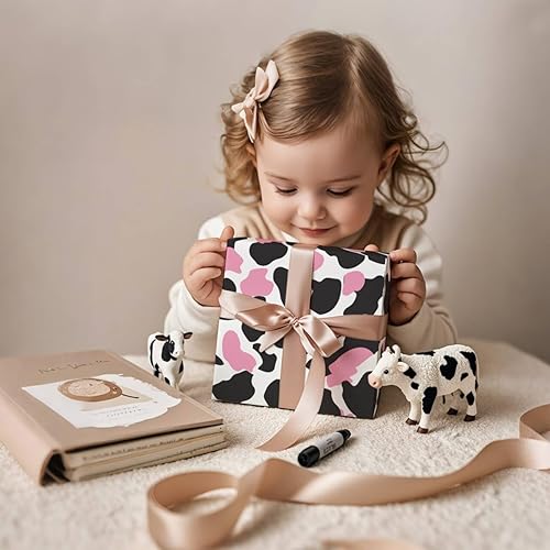 Vista 257 de WRAPAHOLIC Papel de regalo reversible, mini rollo, 17 pulgadas x 33 pies, adorable diseño de gato y azul sólido para cumpleaños, vacaciones