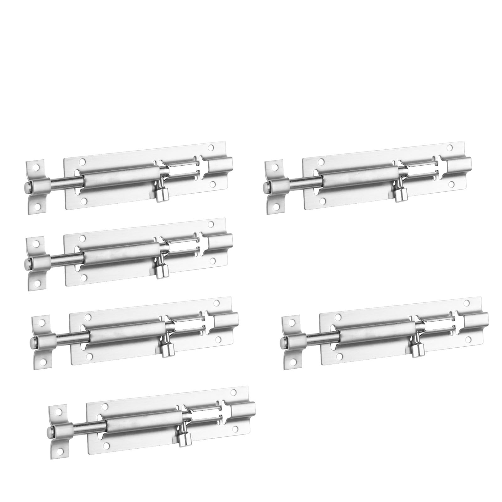 6Pcs Stainless Steel Door Sliding Bolts Latches Hasp Hardware Door Toilet Slide Bolt Gate Latches Slide Bolt Gate
