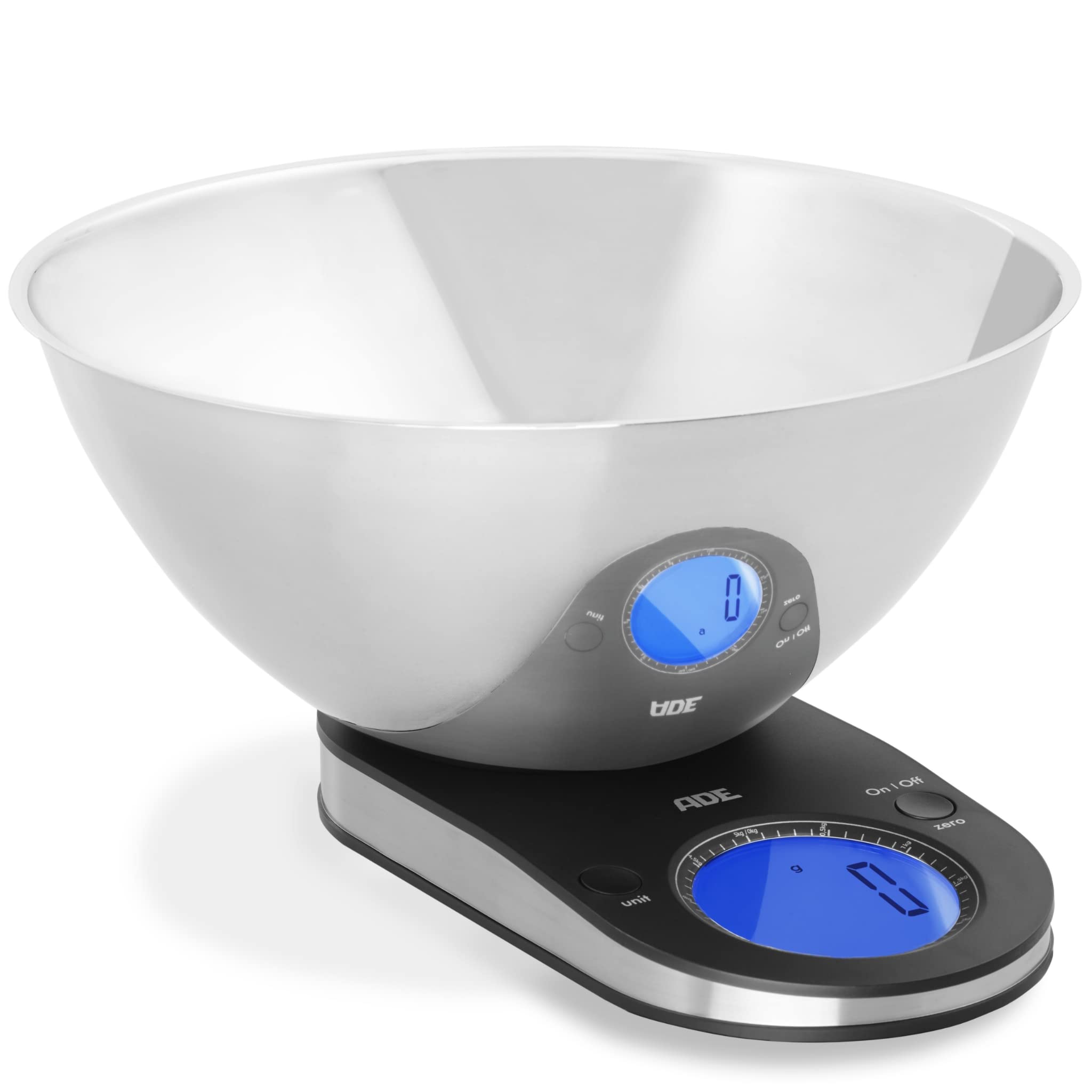 ADE Bilancia da Cucina Digitale con Vasca - Bilancia da Cucina Tosca | Bilancia Elettronica con Vasca Inox Estraibile | 5 kg Acciaio inox