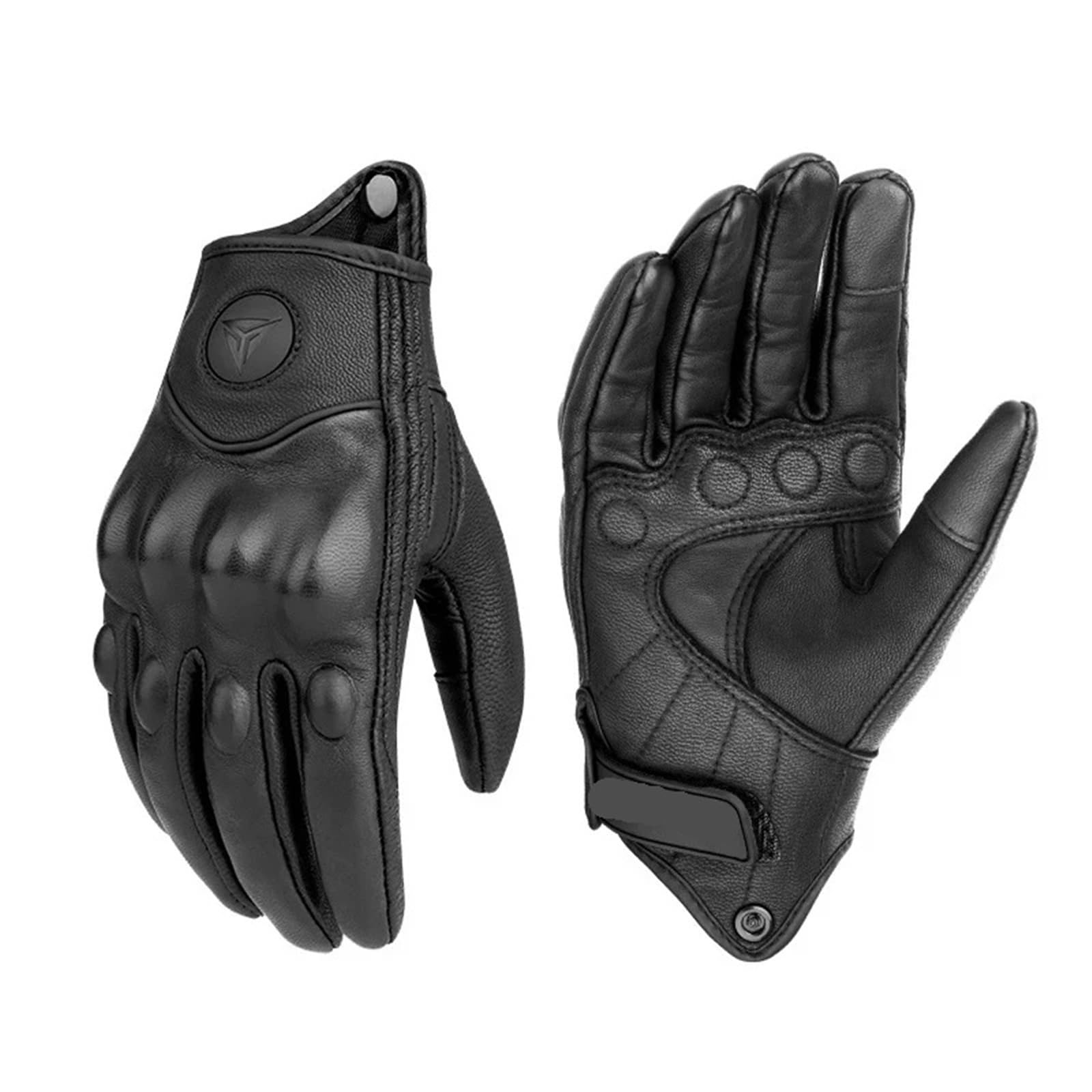 Generico Compatibile con guanti da moto invernali in pelle da uomo, guanti touchscreen antivento caldi e impermeabili