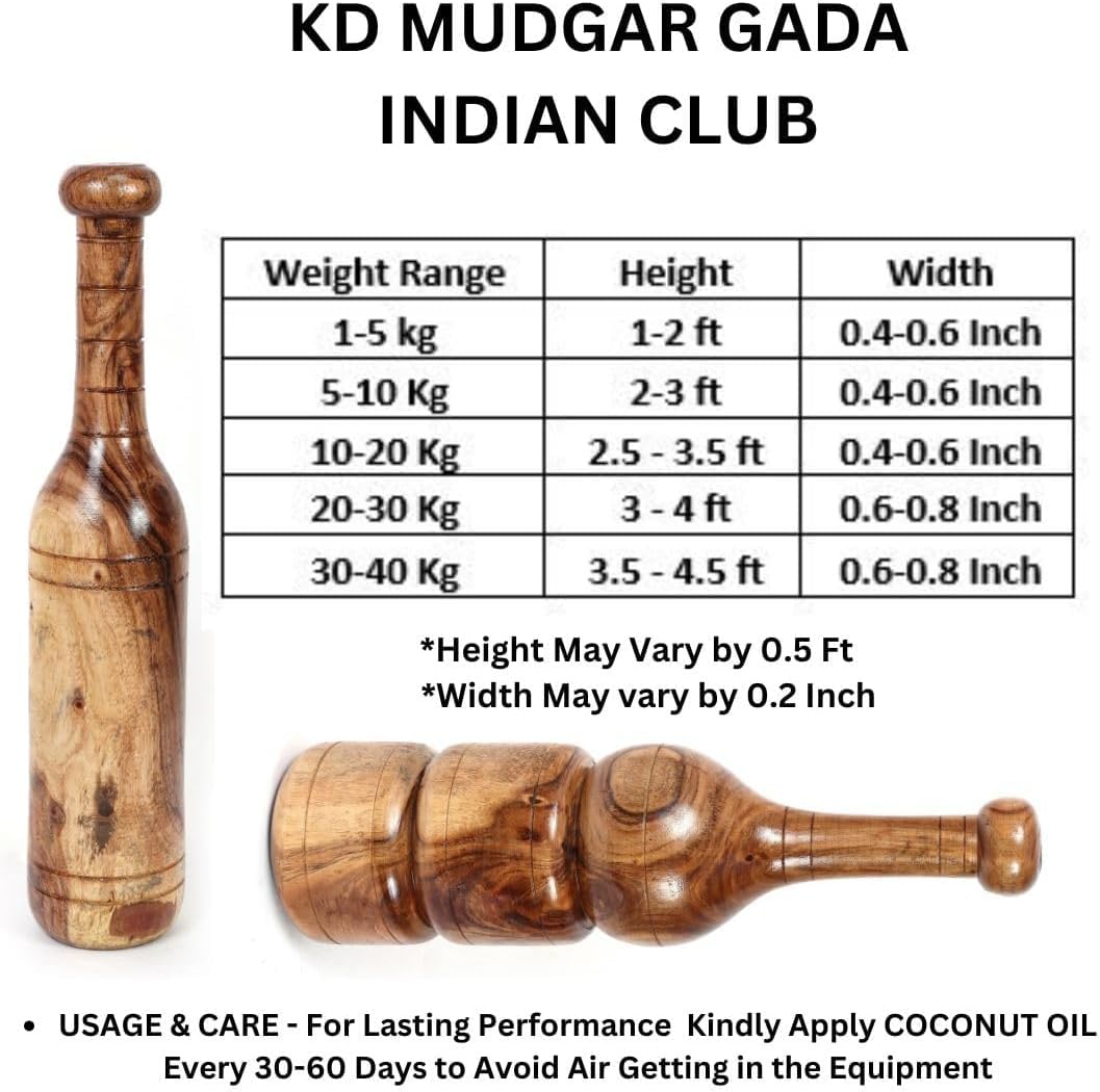 KD Willmax MUGDAR Fitness bar indiano club MUDGAR BHEEM MACE spalla attrezzature MEEL Karla KATAI MUGDAL Fitness durevole in legno (da 2 a 3 kg)