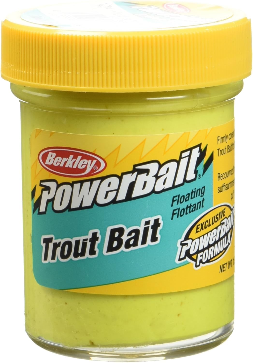 Berkley PowerBait® Biologisch abbaubarer Forellenköder - Schwimmende Knete mit natürlichem Duft für das Forellenangeln, leicht zu gestalten, lang anhaltende Lockwirkung auf Fische, Sonnengelb