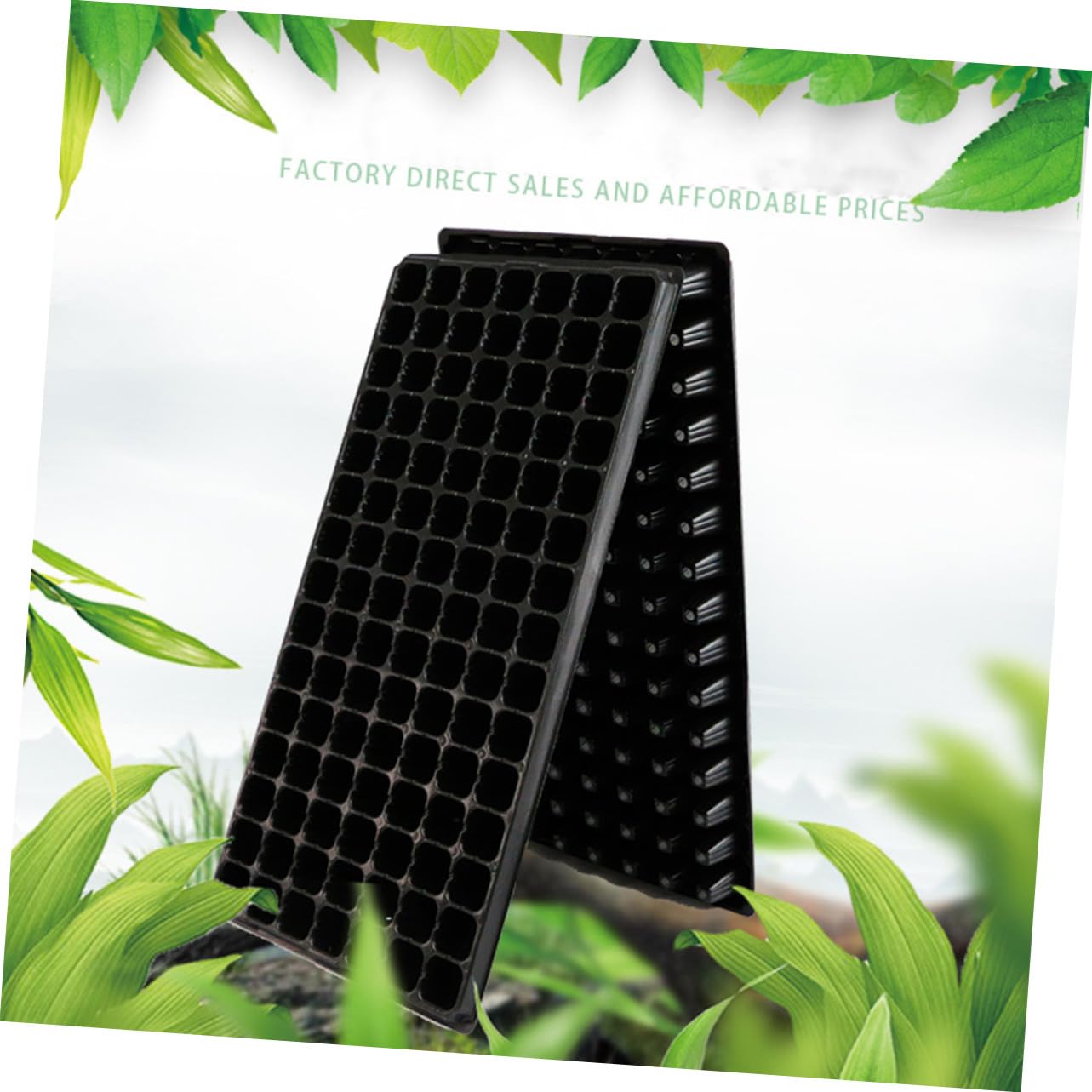 SUPVOX Set da 10 Vassoi per Germinazione in PVC Nero 105 Celle Forate, Promuove la Crescita Facile da Rimuovere per Giardinaggio Domestico e Fai da Te
