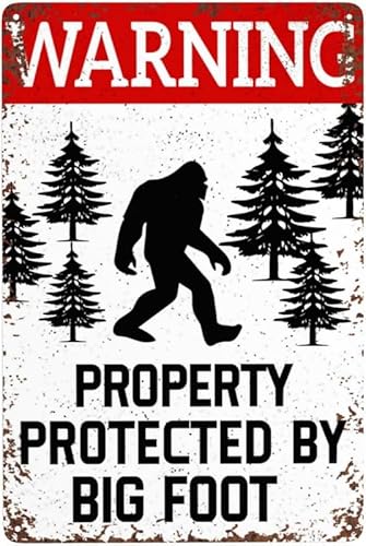 Vintage Metal Tin Sign Warning Please Do Not Feed The Sasquatch Sign Funny Tin Signs Wall Decor for Home Garage Man Cave Coffee Bar Pub Sign 6x8 Inch