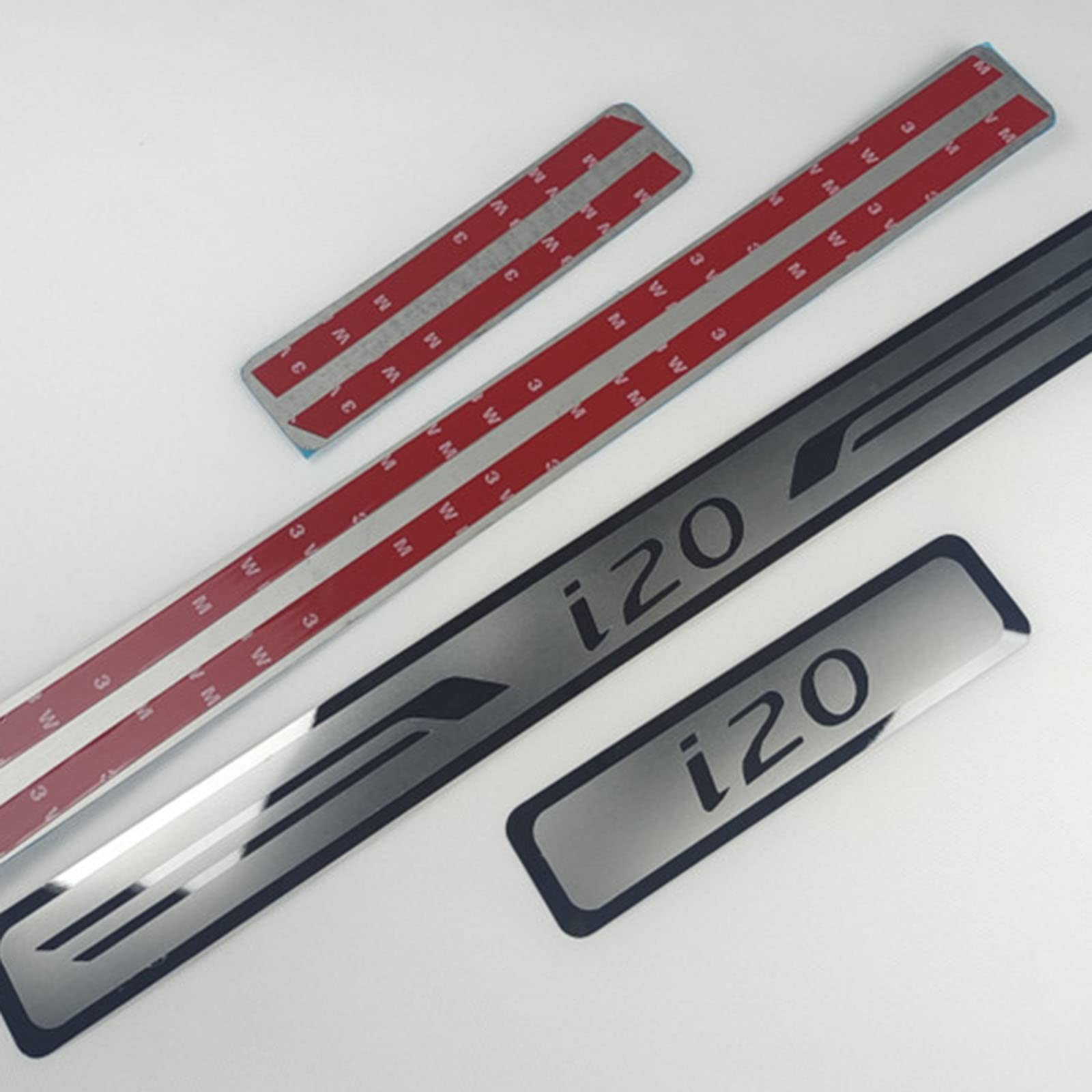 EAGLEG 4 Pezzi Acciaio Inox Battitacco per Auto Sticker, per Hyun-dai i20 2015-2019 2020 2021 2022, Esterno Battitacco Protezione Plates Anti-Graffio Scuff Adesivi Decorativi Accessori,Silver