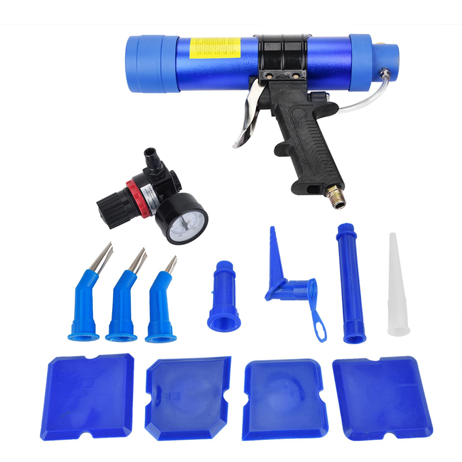 Pistola per Cartucce ad Aria Compressa, Pneumatica per Silicone, con Valvola di Controllo della Pressione